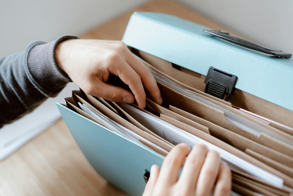 organizing restaurant paperwork